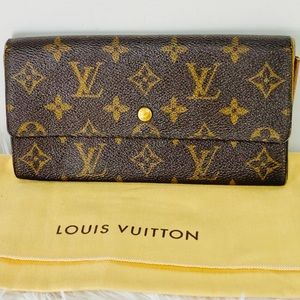 Auth Louis Vuitton Sarah Long Bifold wallet